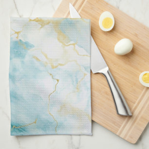 Blue watercolor kitchen towel