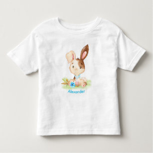 Blue Watercolor Little Bunny Toddler T-shirt