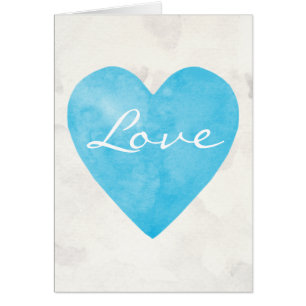 Blue Watercolor Love Heart
