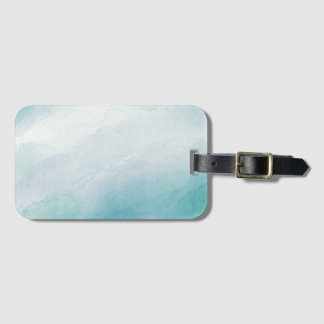 Blue watercolor luggage tag