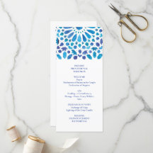 Blue Watercolor Meditteranean Tile Pattern