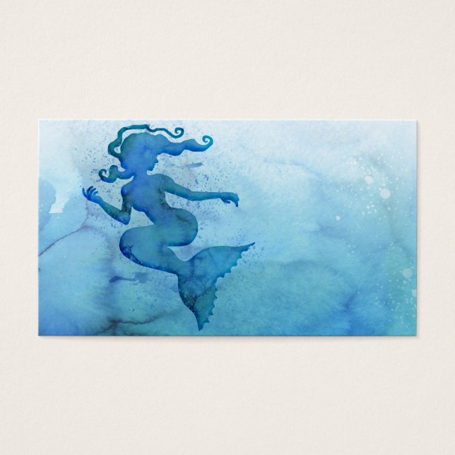 Blue Watercolor Mermaid (Front)