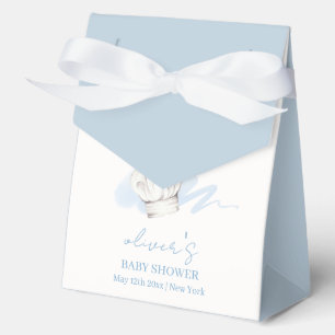 Blue Watercolor Modern Little Chef Baby Shower Favor Box