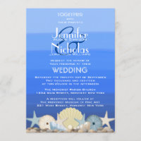Blue Watercolor Ombre Nautical Beach Wedding