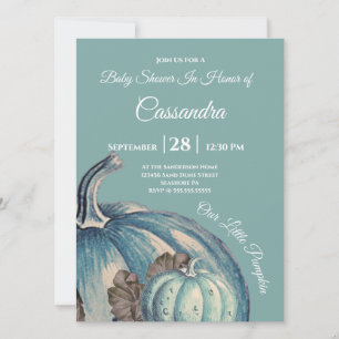 Blue Watercolor Our little Pumpkin Baby Shower