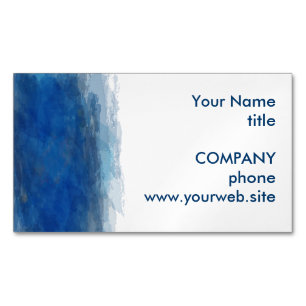 Blue watercolor paint abstract background 	Magnetic business card