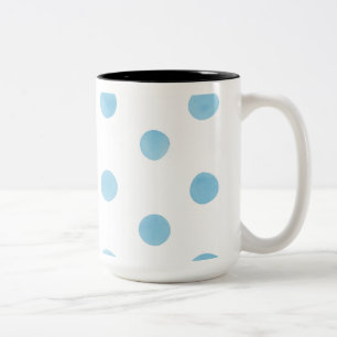 Blue Watercolor Polka Dot Mug - Minimalist Pastel 