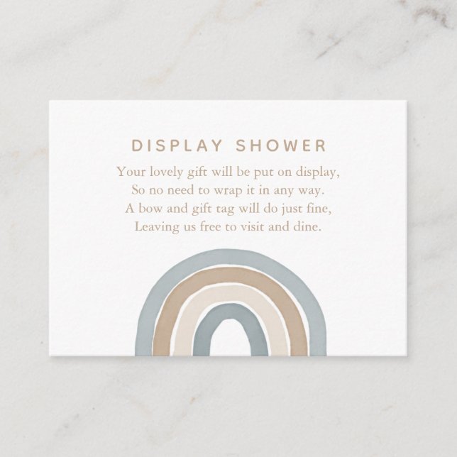 Blue Watercolor Rainbow Boy Display Shower Enclosu Enclosure Card (Front)