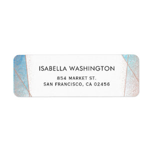 Blue Watercolor & Rose Gold Geometric Wedding