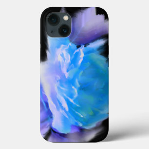 Blue watercolor roses blue flower blue floral iPhone 13 case