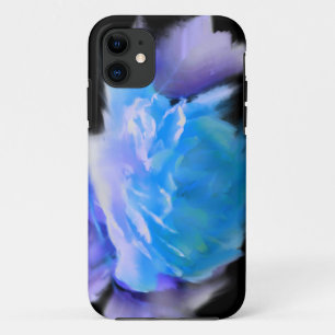 Blue watercolor roses blue flower blue floral iPhone 11 case