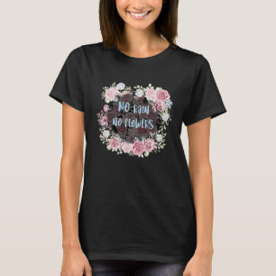 Blue Watercolor Roses Flower For Women No Rain No  T-Shirt