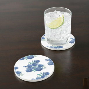 Blue Watercolor Round Coaster