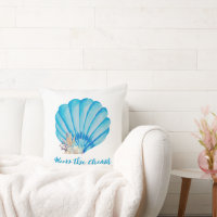 Blue Watercolor Seashell , Inspirational Quote