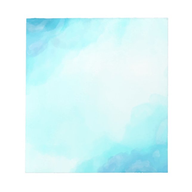 Blue Watercolor Sky Background Notepad (Front)