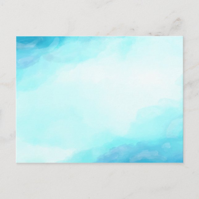 Blue Watercolor Sky Background Postcard (Front)