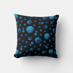 Blue Watercolor Spheres Signature Throw Pillow