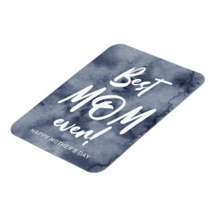 Blue Watercolor Splash Best Mom Mother's Day Magnet