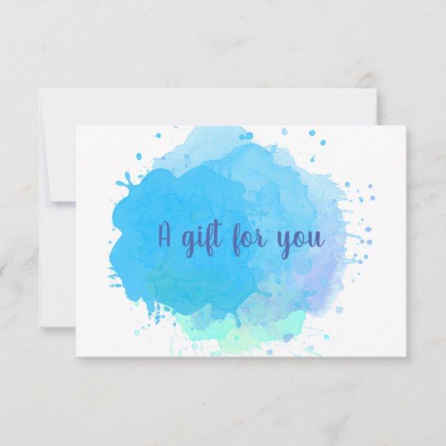 Blue Watercolor SplashCreative Gift Certificate (Front)