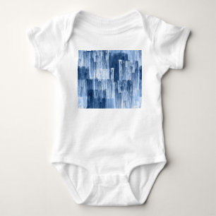 Blue Watercolor Stripes: Geometric Pattern Baby Bodysuit