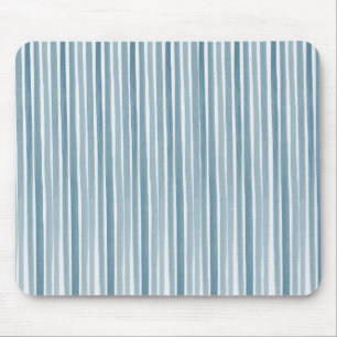 Blue Watercolor Stripes Mouse Pad