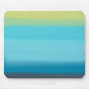 Blue Watercolor Stripes Mouse Pad