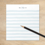 Blue Watercolor Stripes Teacher Name Monogram Notepad<br><div class="desc">Personalized notepad with a custom monogram initial and name header over a light blue watercolor stripe background. Perfect for teacher gifts or personal stationery for your home office! Use the design tools to change the text fonts and colours or further customize your design.</div>