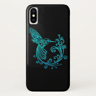 Blue Watercolor Stylized Hummingbird Case-Mate iPhone Case