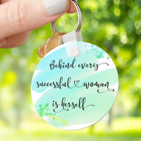 Blue Watercolor Successful Woman Quote Typography 