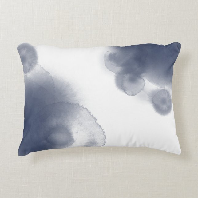 Blue Watercolor Theme Accent Pillow (Front)