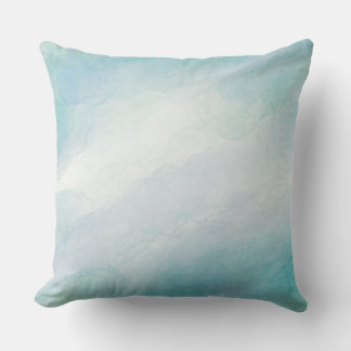 Blue watercolor throw pillow