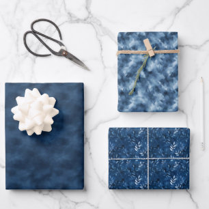 Blue Watercolor Trio Wrapping Paper Sheet