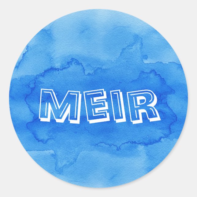 Blue watercolor upsherin sticker (Front)