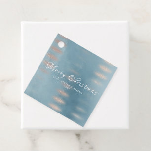 Blue Watercolor Wash Christmas Gift Favour Tags