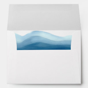 Blue Watercolor Wave   Envelope