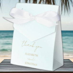 Blue Watercolor Wave Wedding Favor Box