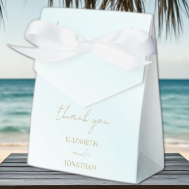 Blue Watercolor Wave Wedding Favor Box (Creator Uploaded)