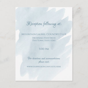Blue Watercolor Wedding Details and Information Enclosure Card