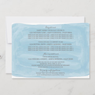 Blue Watercolor Wedding Information Card