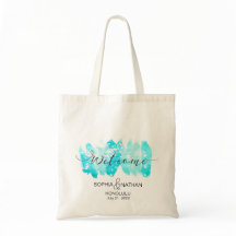 Blue Watercolor Welcome Wedding Destination Gift