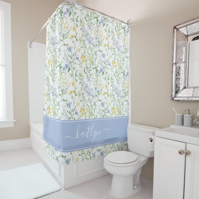 Blue Watercolor Wildflower Custom Name  (In Situ)