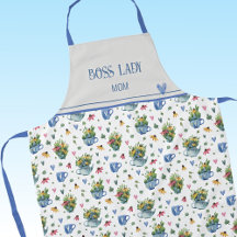 Blue Watercolor Wildflowers Tea Party Pattern
