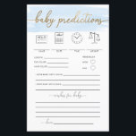 Blue Watercolour Baby Predictions Game<br><div class="desc">This game features a classic watercolour design. The script heading is an image that cannot be edited. All of the other text is fully editable. For more advanced customization of this design,  simply select the "Customize It" button above.</div>