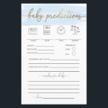 Blue Watercolour Baby Predictions Game<br><div class="desc">This game features a classic watercolour design. The script heading is an image that cannot be edited. All of the other text is fully editable. For more advanced customization of this design,  simply select the "Customize It" button above.</div>
