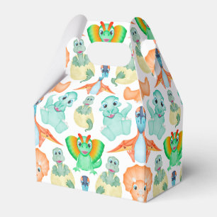 Blue Watercolour Dinosaur Birthday Baby Shower Favor Box