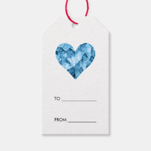 Blue watercolour heart for the perfect gift tags