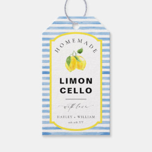 Blue Watercolour Stripe Limoncello Favour Gift Tags