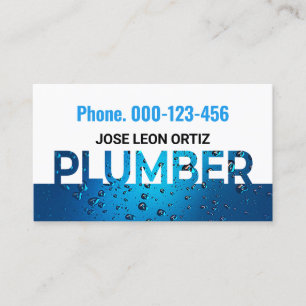 Blue Waterdrops Plumber Signage Business Card