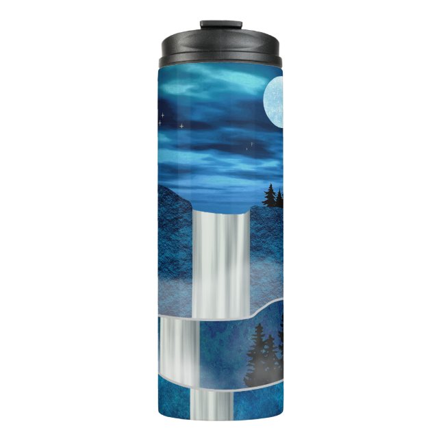 Blue Waterfall Thermal Tumbler (Front)