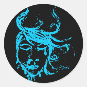 blue waters classic round sticker